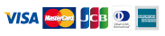 VISA、MASTAR、JCB、AMEX、DinersClub